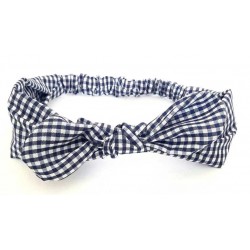 turbante para bebé vichy azul marino