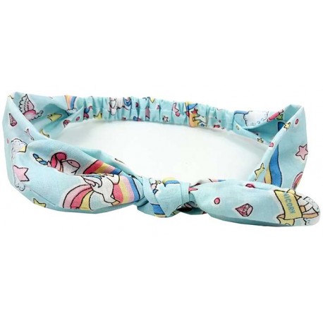 turbante para bebé Unicornio azul