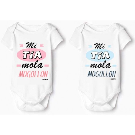 bodys bebé con frases divertidas mi tía mola mogollón
