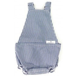 Peto bebé espalda abierta vichy azul