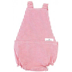 Peto bebé espalda abierta vichy rojo