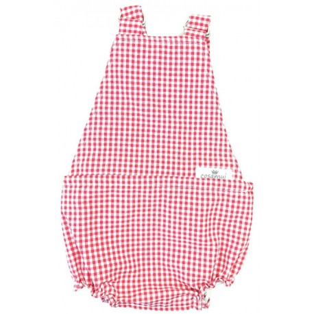 Peto bebé espalda abierta vichy rojo