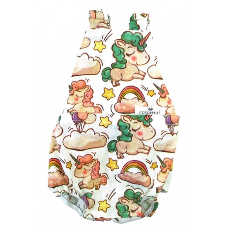 Peto bebé espalda abierta Unicornios