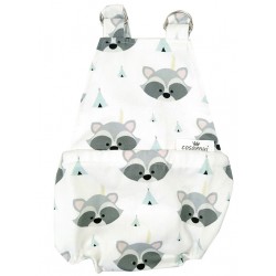Peto bebé espalda abierta mapaches tipi