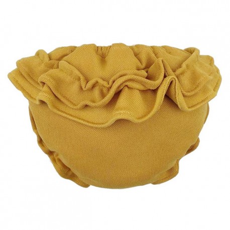 Culotte braguita con volante mostaza