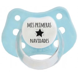 Chupete bebé Mis primeras navidades Azul
