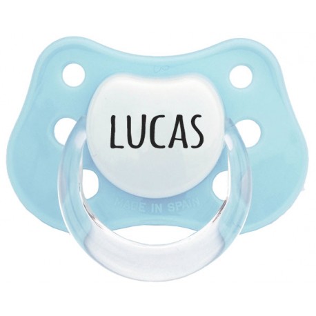Chupete personalizados con nombre color azul