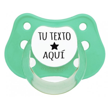 Chupete personalizados con nombre color mint