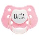 Chupete personalizados con nombre color rosa