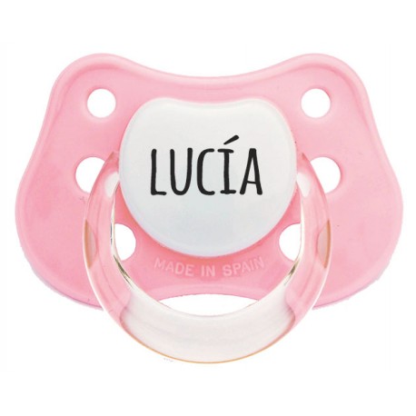 Chupete personalizados con nombre color rosa