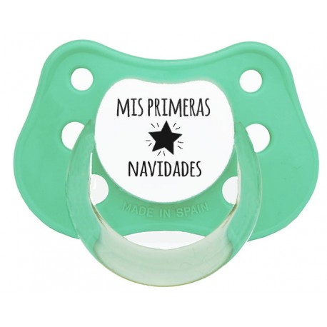Chupete bebé Mis primeras navidades Mint