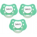 3 Chupetes personalizados con nombre verde mint