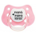 Chupete bebé mamá papá bebé rosa