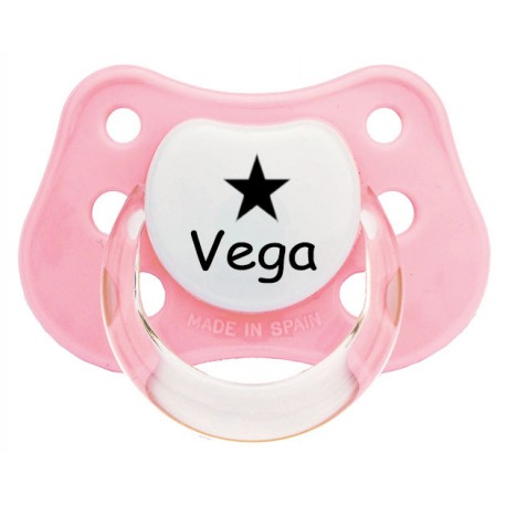 Chupete personalizado con estrellas rosa