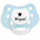 Chupete personalizado nombre y estrellas azul