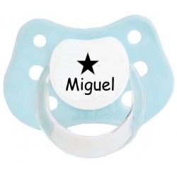 Chupete personalizado nombre y estrellas azul