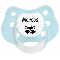 Chupete personalizado mapache tipi con nombre