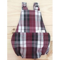 Peto bebé espalda abierta escocés botella