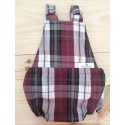Peto bebé espalda abierta escocés granate