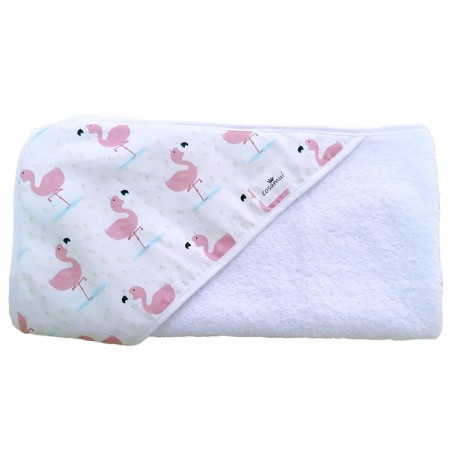 Toalla capa de baño flamencos pineapple