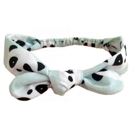 turbante bebé panda mint