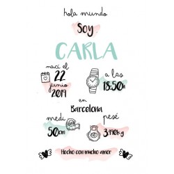 Laminas personalizada nacimiento bebe Ciudad