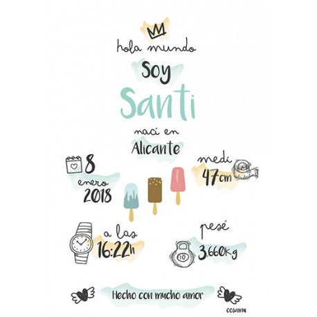 Laminas personalizada helados