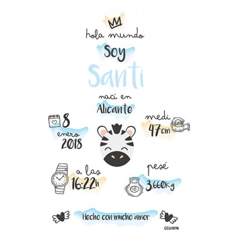 Laminas personalizada nacimiento bebe mapache tipi