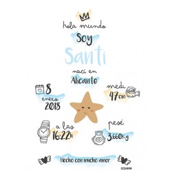 Laminas personalizada nacimiento estrella mar