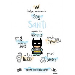 Laminas personalizada nacimiento cos hero