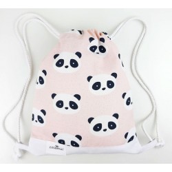bolsa o mochila infantil o adulto colegio panda rosa