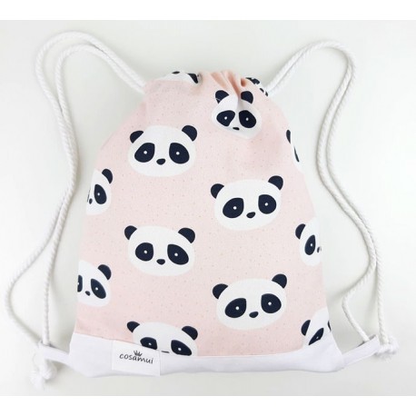 bolsa o mochila infantil o adulto colegio panda rosa