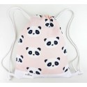 bolsa o mochila infantil o adulto colegio panda rosa