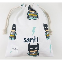 bolsa merienda personalizada niño niña cos hero