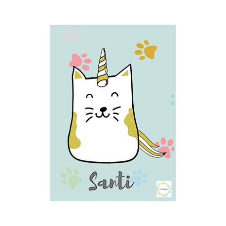 Laminas personalizada bebe cat unicorn