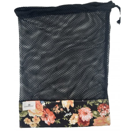 Bolsa de rejilla black flower