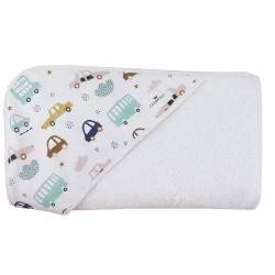 Toalla capa de baño recien nacido coches