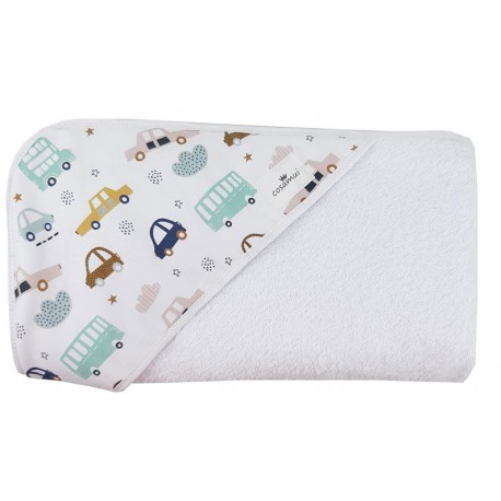 Toalla capa de baño recien nacido coches