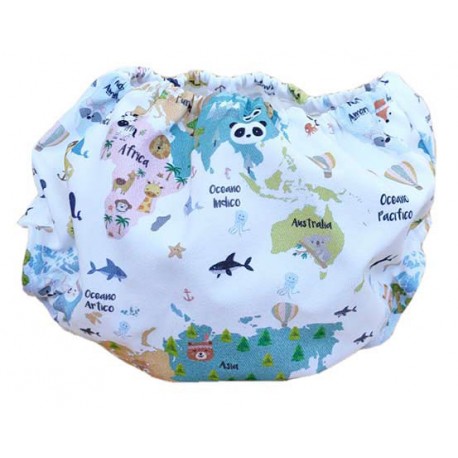 cubrepañal braguita mapamundi animal