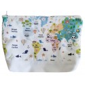 Neceser impermeable mapamundi animal