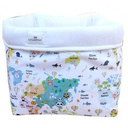 cesto de almacenaje mapamundi animal