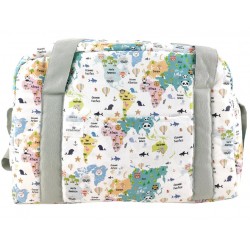 Bolso maternidad mapamundi animal