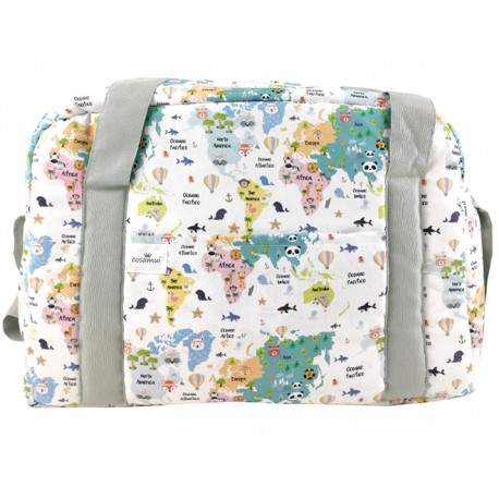 Bolso maternidad mapamundi animal