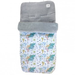 Saco invierno silla paseo bebé mapamundi animal