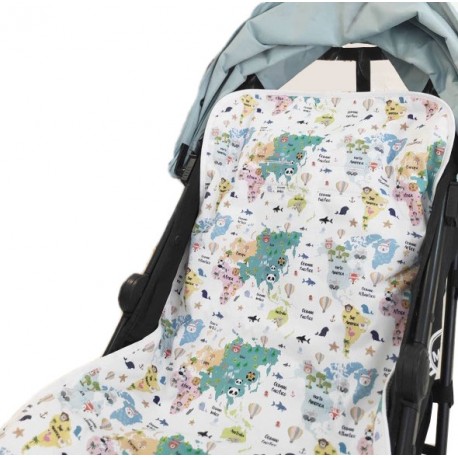 Colchoneta universal funda verano carrito paseo mapamundi animal