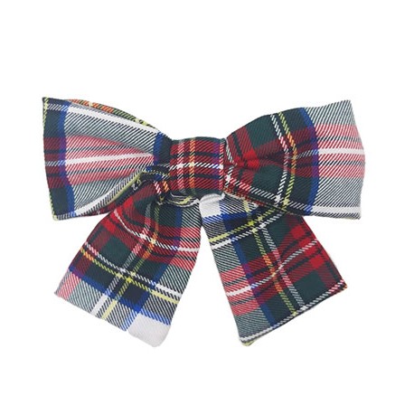 Maxi lazo mujer escocés blanco