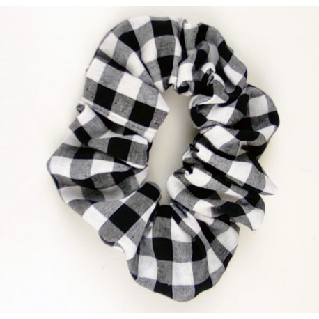 Coletero scrunchie mujer vichy negro 