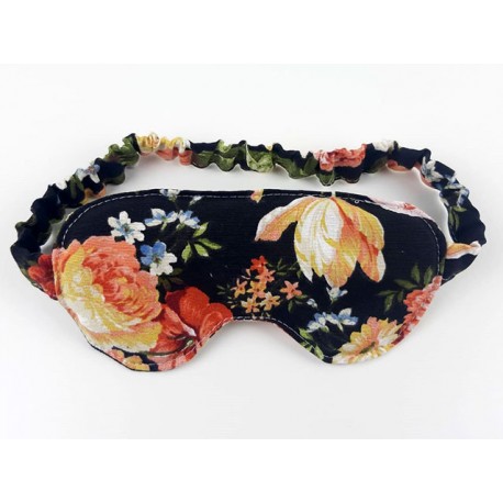 Antifaz para dormir flores negras