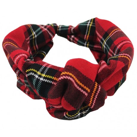 Diadema mujer escocés rojo