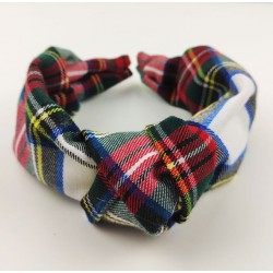 Diadema mujer escocés blanco